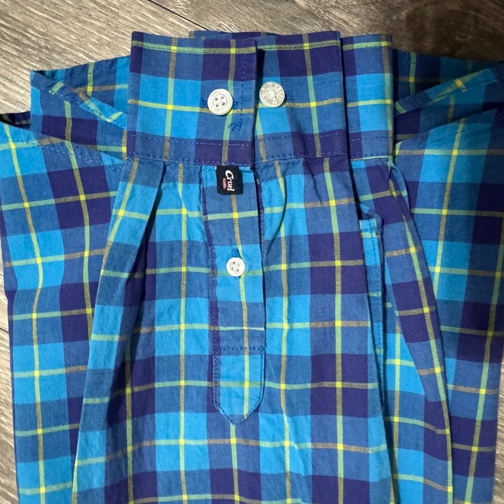 Cruel Girl Womens XL Blue Yellow Plaid‎ Western Button Down Cotton Shirt Logo